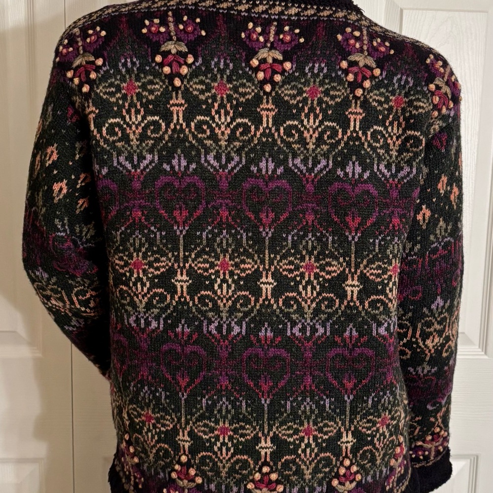 Vtg Women’s Icelandic Designs Wool Lined Zip Up Sweater Jacket Size S - Picture 2 of 16